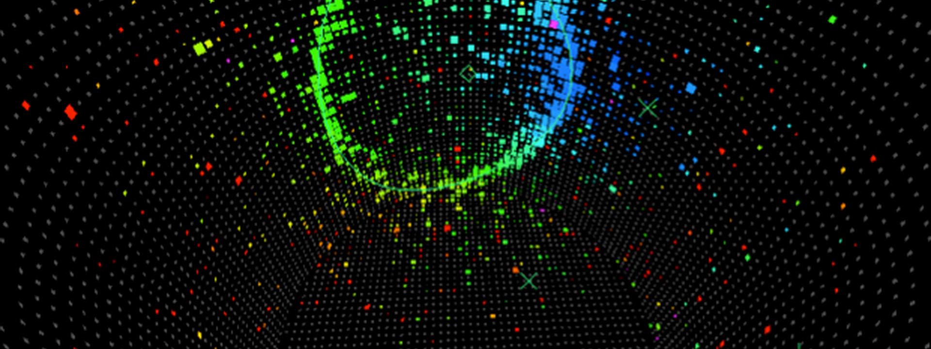 Candidate electron neutrino decay event